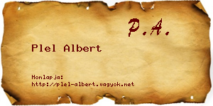 Plel Albert névjegykártya
